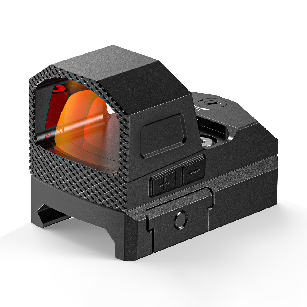 KF-20 1MOA Red Dot Sight for Pistol Shake Awake Handgun Red Dot Sights for RMR Cut Footprint Reflex Sight Low Profile with MOS Adapter Plate & Picatinny Base